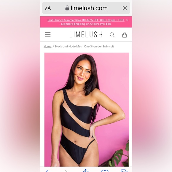 Brand new one piece swimming suit with mesh and color black. one strap - Picture 5 of 5